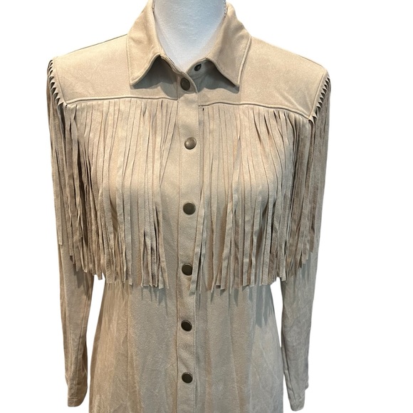 Idyllwind Women's Jonquil Faux Suede Fringe  Shirt Dress Western Cowgirl Tan XS - Picture 5 of 15